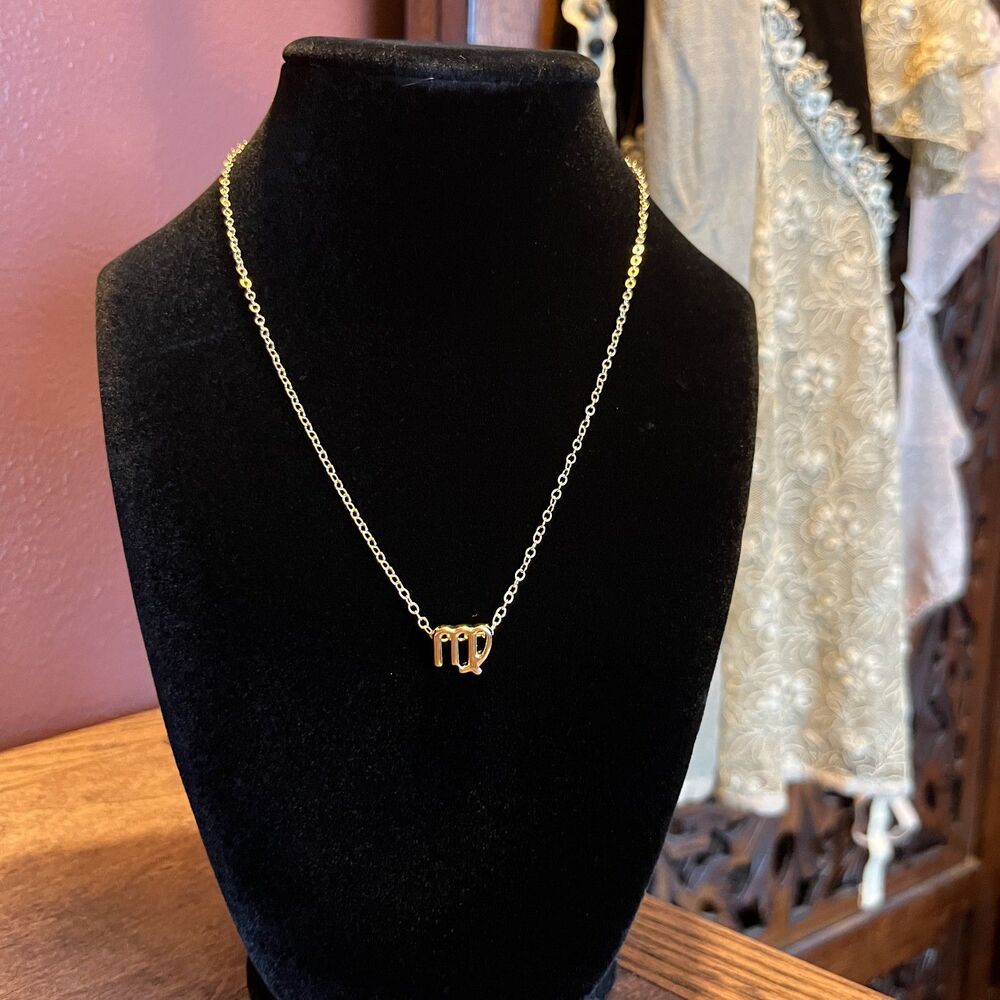 Virgo Gold Plated Necklace 16 in Whimsygoth Practical Magic Eccentric Zodiac